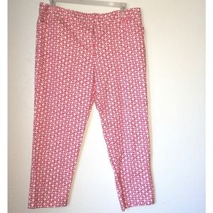 16 Emma straight leg Ankle Pants geometric Cotton